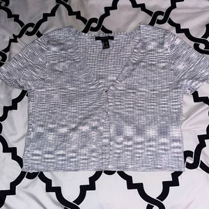 Forever 21 Light Gray Short Sleeve Crop Top